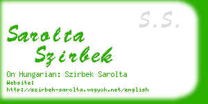 sarolta szirbek business card